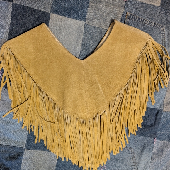 Western Fringe Leather Boho Collar - Picture 4 of 8